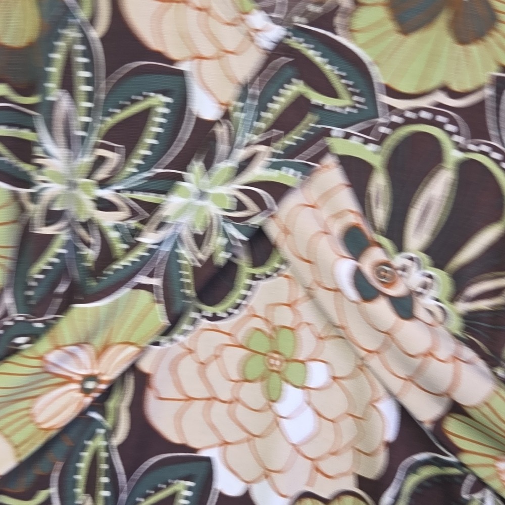 Cato Woman 18/20W Sleeveless Floral Asymmetrical Layered Tunic Top Brown Green P - Picture 4 of 13